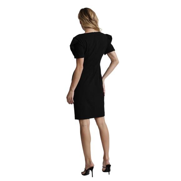 NEW JOSEPH RIBKOFF asymmetrical sleeves dress in black - Picture 3 of 3